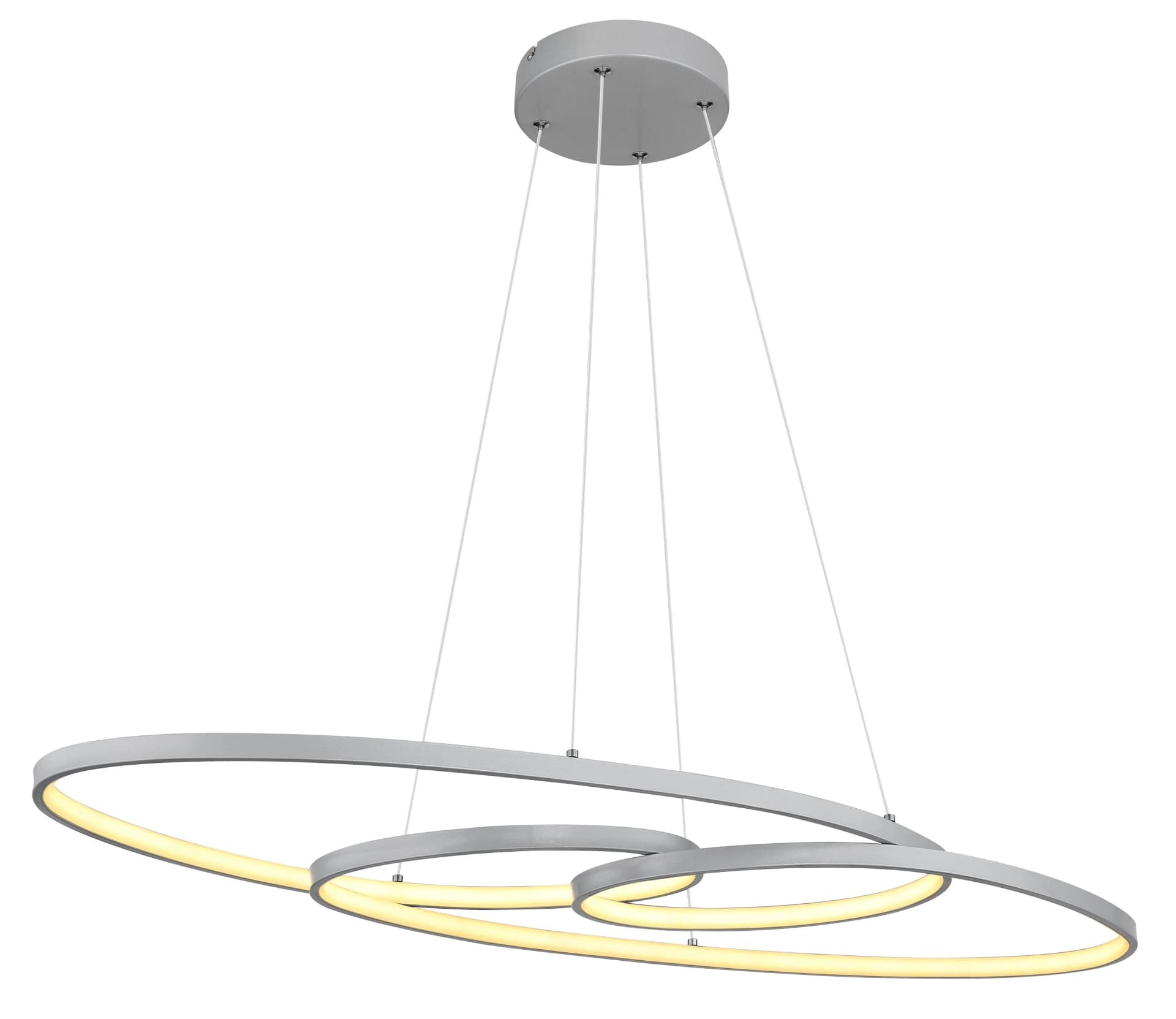 GLOBO LIGHTING LED Pendelleuchte SPIRA silberfarben matt