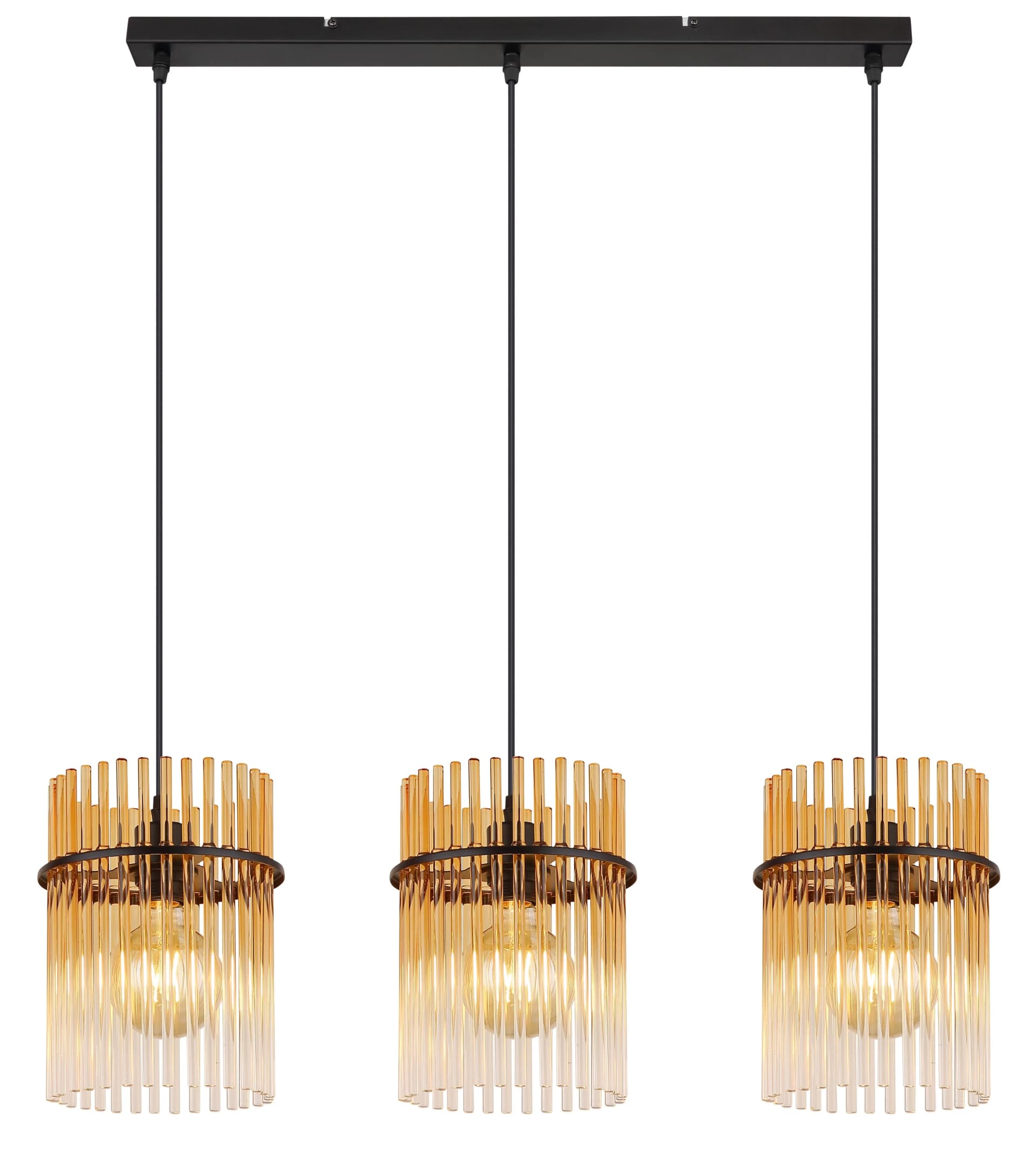 GLOBO LIGHTING Hängeleuchte GORLEY Schwarz Amber