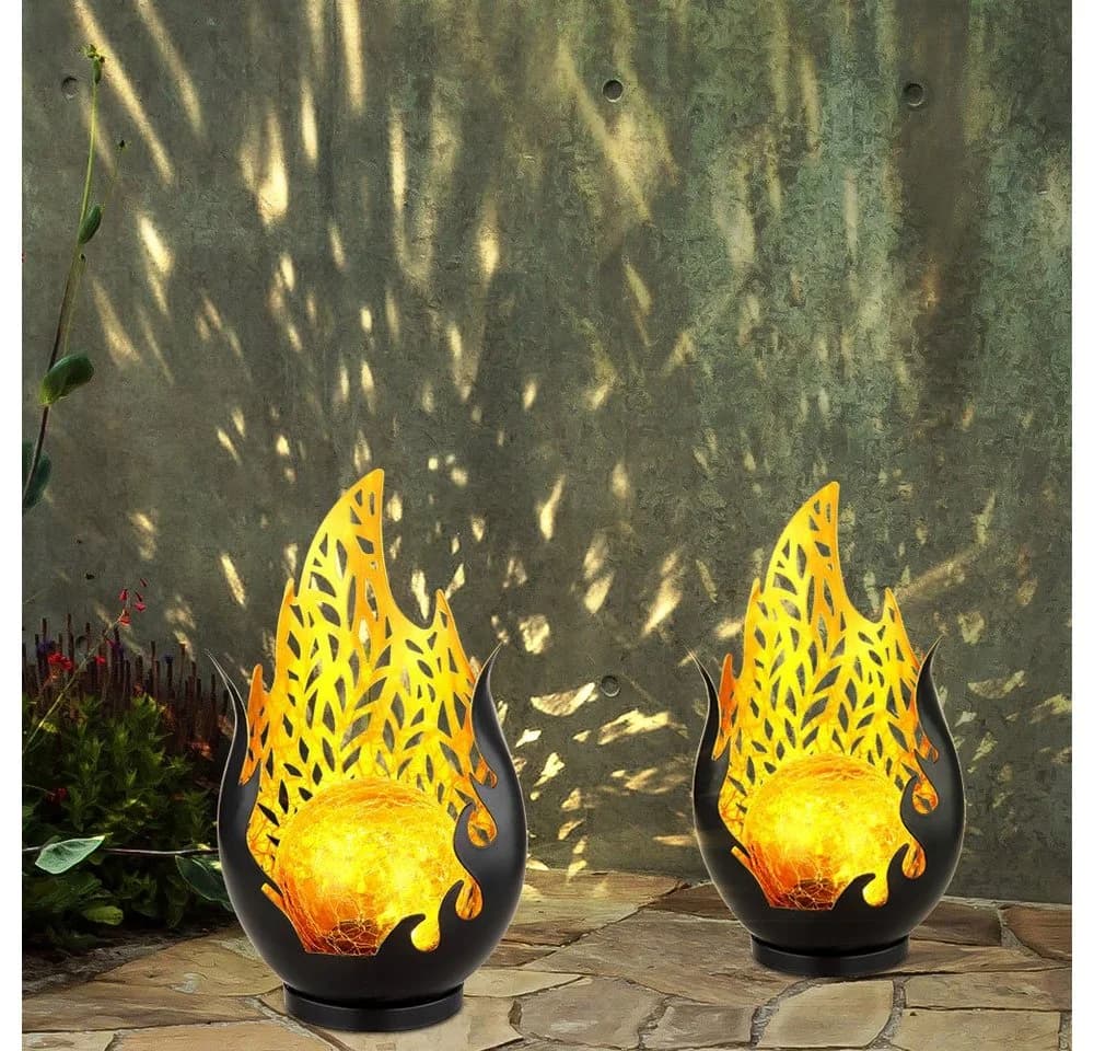 GLOBO LIGHTING Solarleuchte LED Warmweiß 2er Set Garten Deko