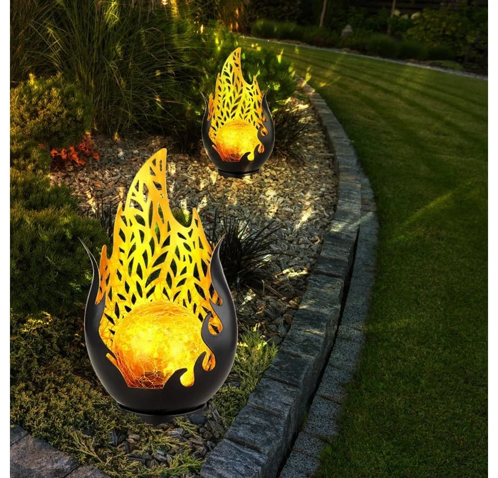 GLOBO LIGHTING Solarleuchte LED Warmweiß 2er Set Garten Deko - Bild 4