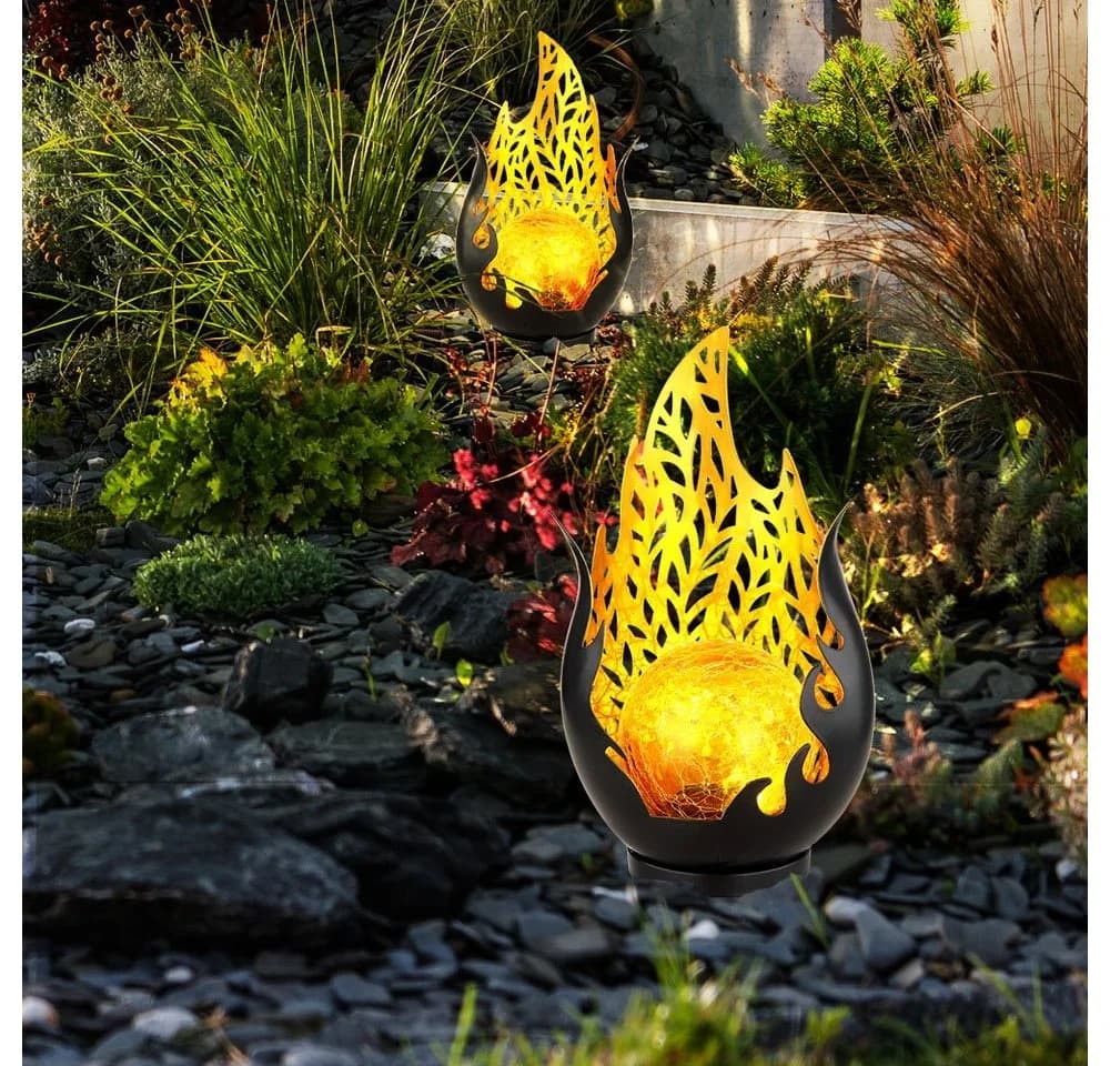 GLOBO LIGHTING Solarleuchte LED Warmweiß 2er Set Garten Deko - Bild 5