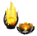 GLOBO LIGHTING Solarleuchte LED Set Lotusblume & Flammen Warmweiß Bild 1