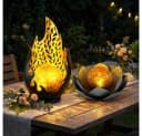 GLOBO LIGHTING Solarleuchte LED Set Lotusblume & Flammen Warmweiß Bild 2