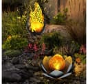 GLOBO LIGHTING Solarleuchte LED Set Lotusblume & Flammen Warmweiß Bild 3