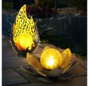 GLOBO LIGHTING Solarleuchte LED Set Lotusblume & Flammen Warmweiß Bild 4