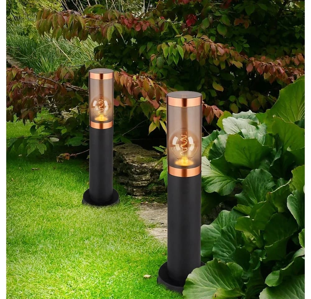 GLOBO LIGHTING 4x Außen-Stehlampe Schwarz IP44 Sockelleuchte - Bild 3