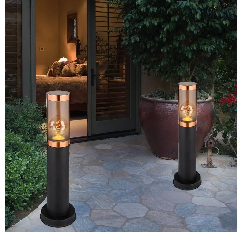 GLOBO LIGHTING 4x Außen-Stehlampe Schwarz IP44 Sockelleuchte - Bild 5