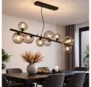 GLOBO LIGHTING LED-Hängeleuchte Rauchglas Schwarz 9x G9 Bild 2