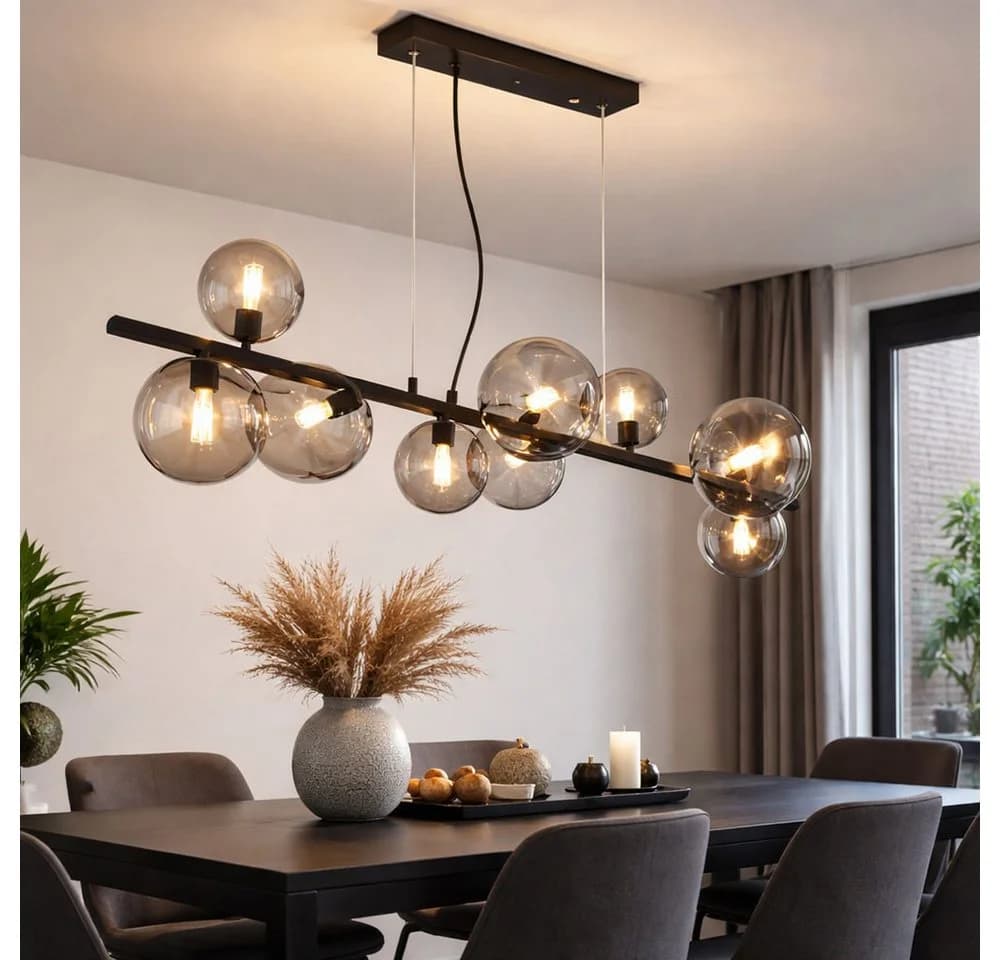 GLOBO LIGHTING LED-Hängeleuchte Rauchglas Schwarz 9x G9 - Bild 2