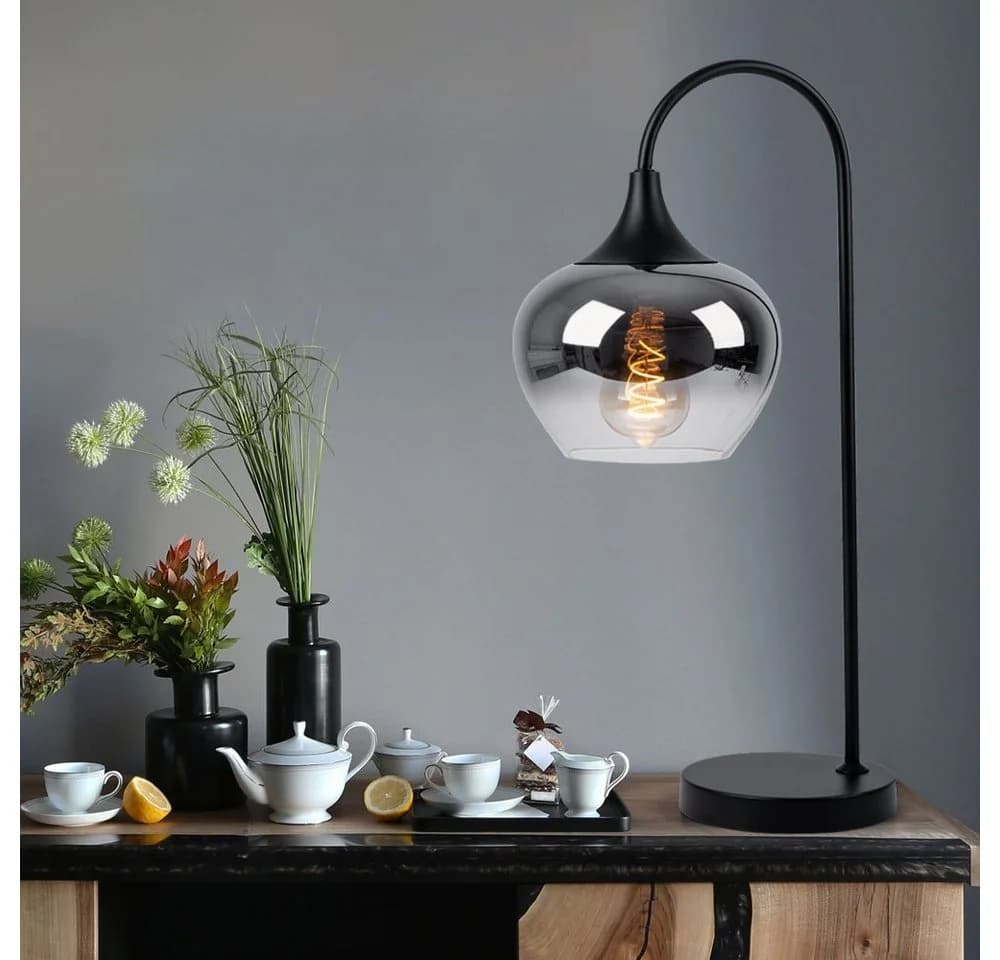 GLOBO LIGHTING LED Tischleuchte Rauchglas Schwarz - Bild 3