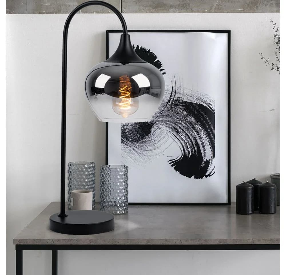GLOBO LIGHTING LED Tischleuchte Rauchglas Schwarz - Bild 5