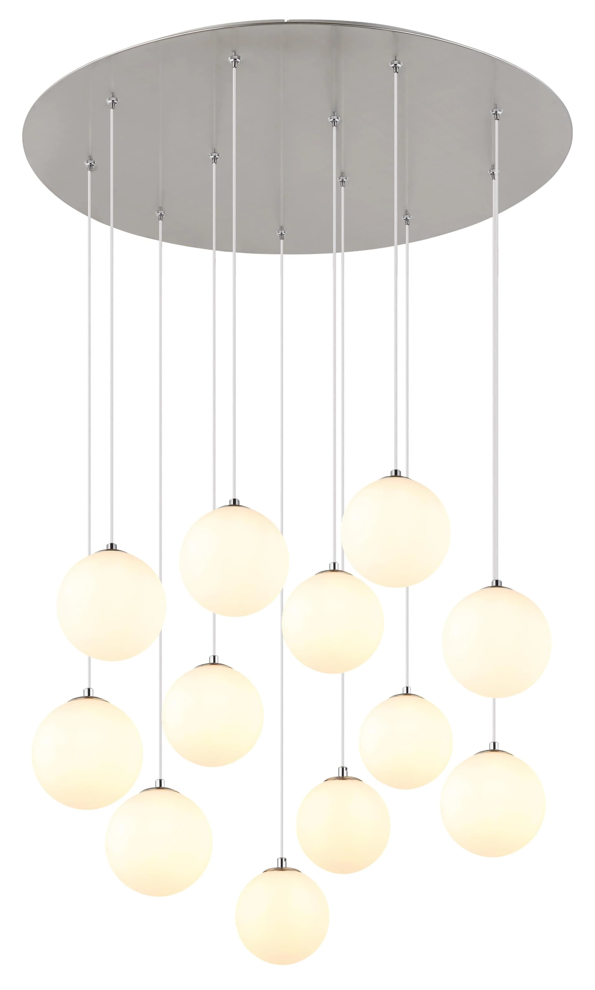 GLOBO LIGHTING Deckenleuchte RIHA matt nickelfarben 12-flammig