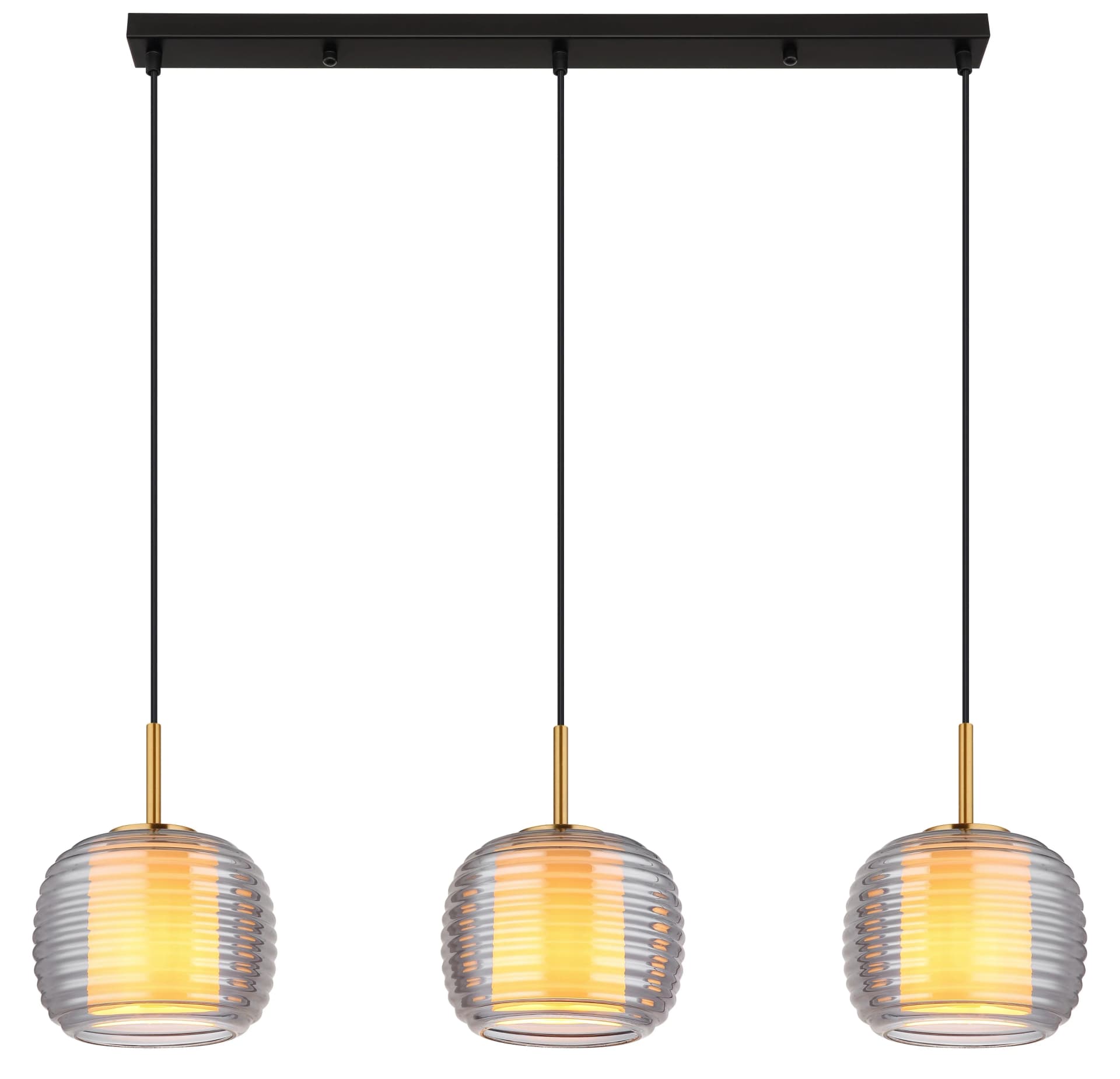 GLOBO LIGHTING Hängeleuchte LAMPIGNA Schwarz/Gold Metall & Glas