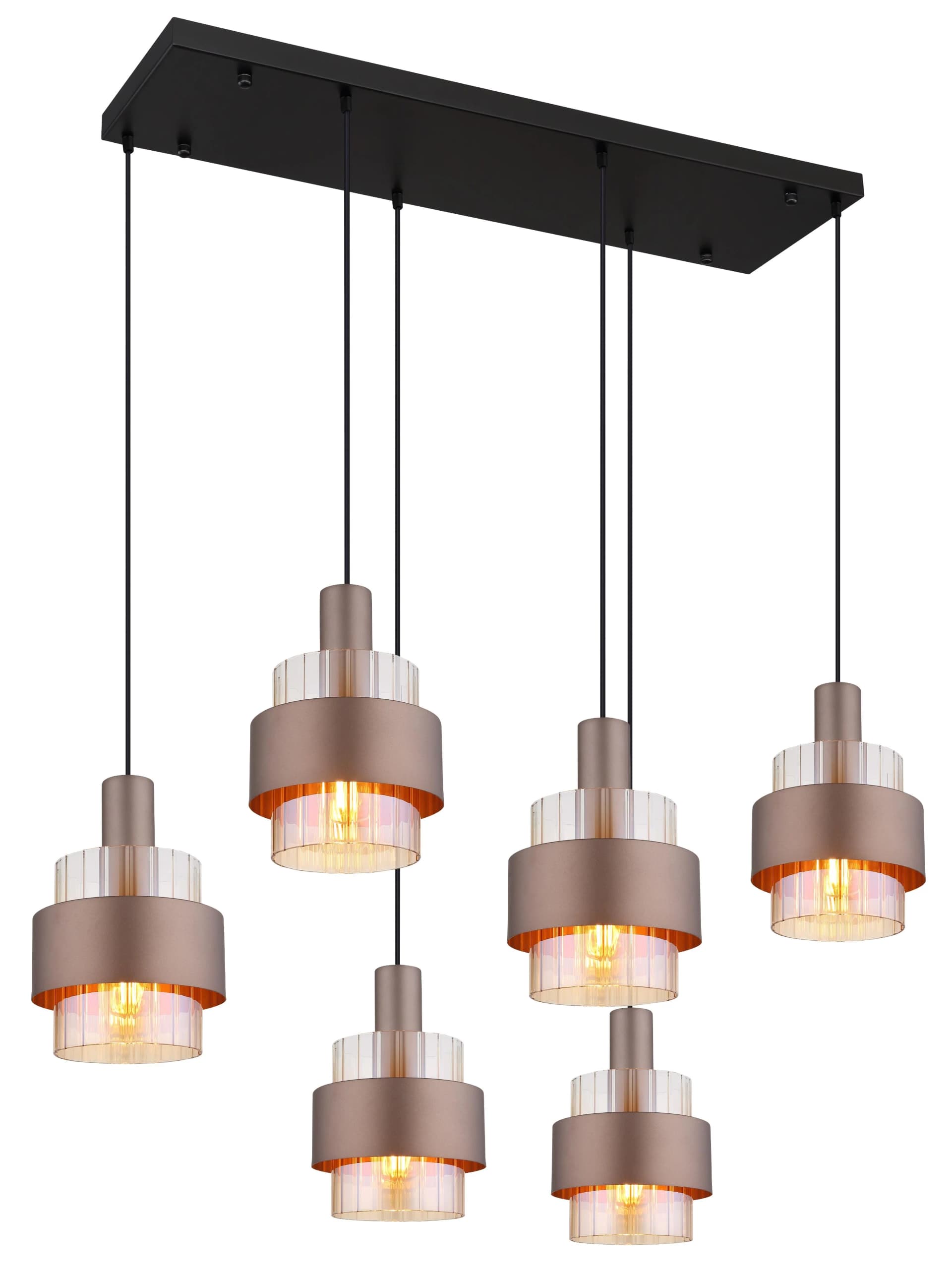GLOBO LIGHTING Hängeleuchte MILLEY Schwarz 6-flg. Metall