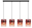 GLOBO LIGHTING Hängeleuchte GORLEY Schwarz Braun Glasstäbe Bild 2