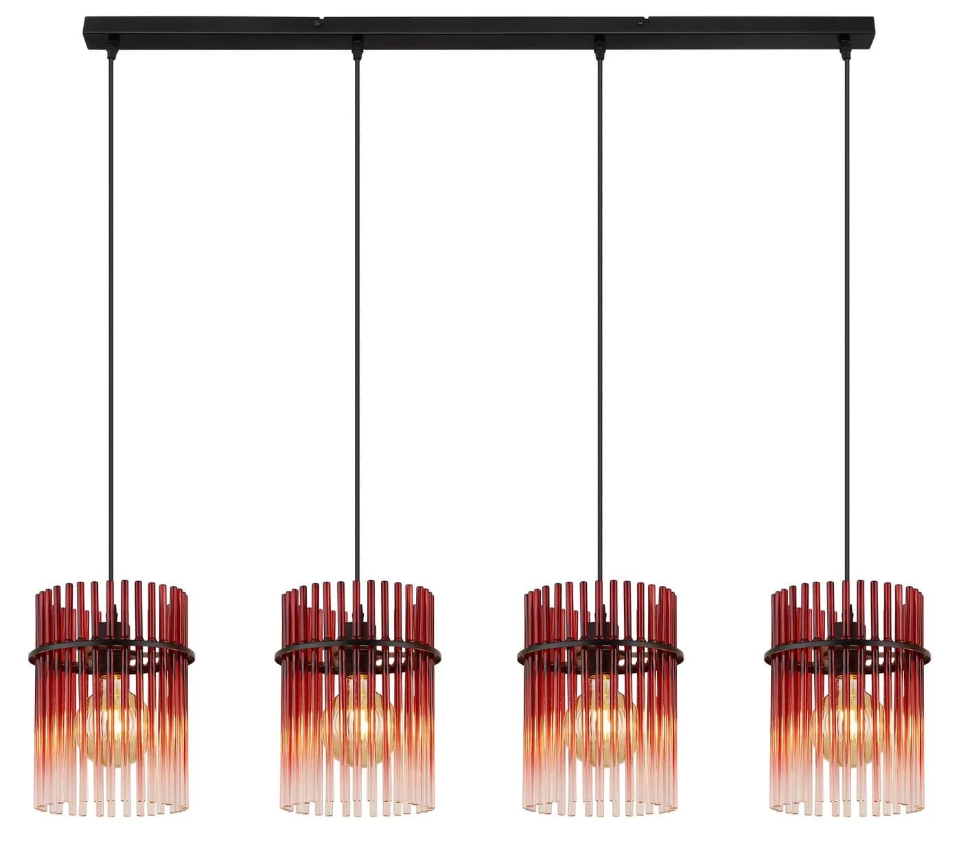 GLOBO LIGHTING Hängeleuchte GORLEY Schwarz Braun Glasstäbe - Bild 2