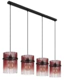 GLOBO LIGHTING Hängeleuchte GORLEY Schwarz Braun Glasstäbe Bild 3
