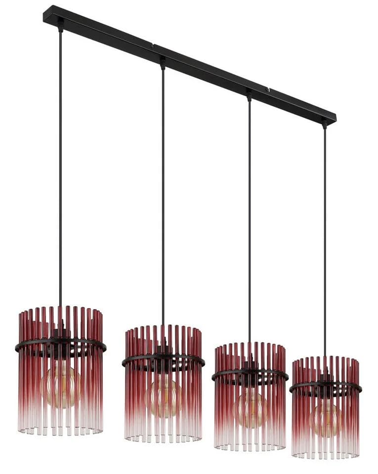 GLOBO LIGHTING Hängeleuchte GORLEY Schwarz Braun Glasstäbe - Bild 3