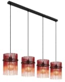 GLOBO LIGHTING Hängeleuchte GORLEY Schwarz Braun Glasstäbe Bild 4