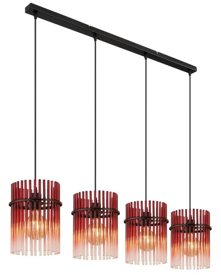 GLOBO LIGHTING Hängeleuchte GORLEY Schwarz Braun Glasstäbe - Bild 4