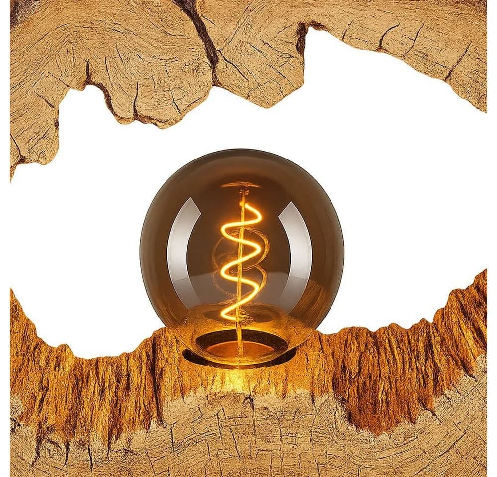 GLOBO LIGHTING LED Tischleuchte Holzoptik Braun mit Leuchtmittel - Bild 5