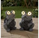 GLOBO LIGHTING Solarleuchte Frosch grau LED Steinoptik 2x Bild 2