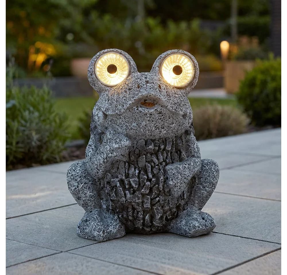 GLOBO LIGHTING Solarleuchte Frosch grau LED Steinoptik 2x - Bild 3