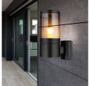 GLOBO LIGHTING LED Außen-Wandleuchte Schwarz mit rauchigem Glas Bild 1