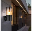 GLOBO LIGHTING LED Außen-Wandleuchte Schwarz mit rauchigem Glas Bild 4