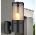 GLOBO LIGHTING LED Außen-Wandleuchte Schwarz mit rauchigem Glas Bild 5