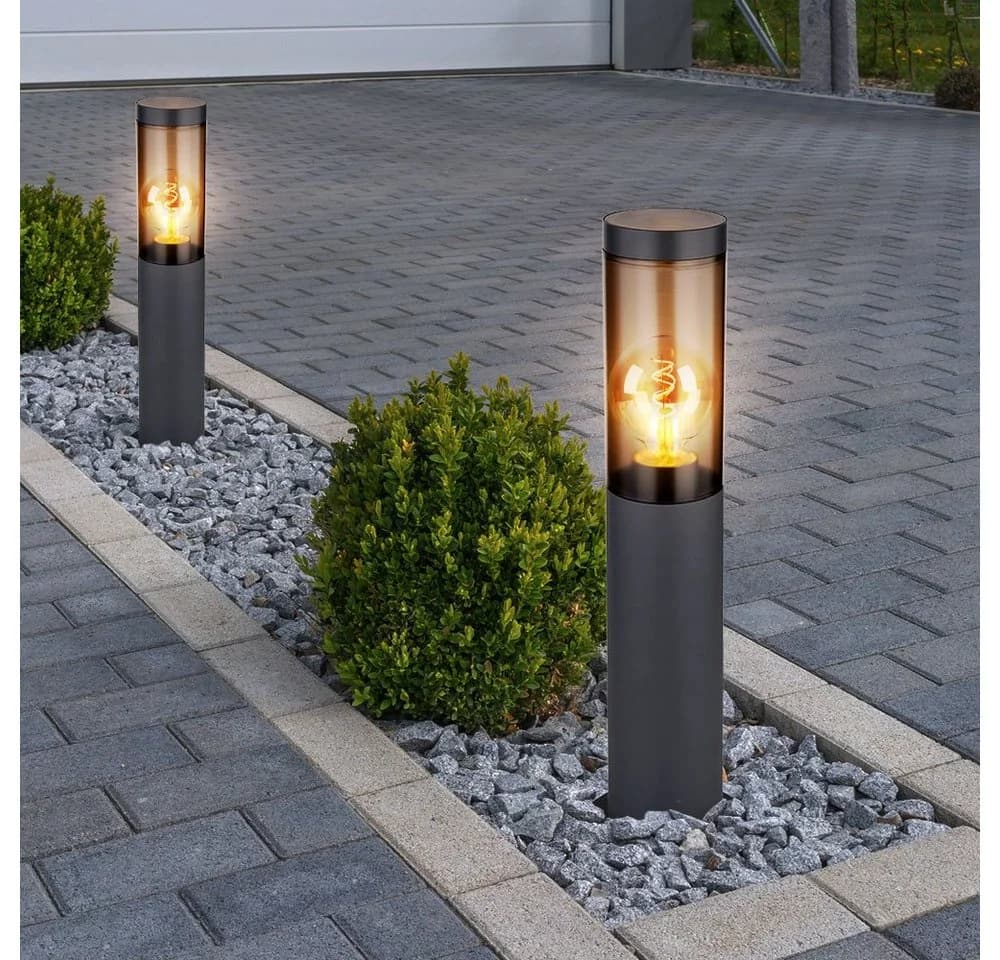 GLOBO LIGHTING Außen-Stehlampe Anthrazit Edelstahl E27