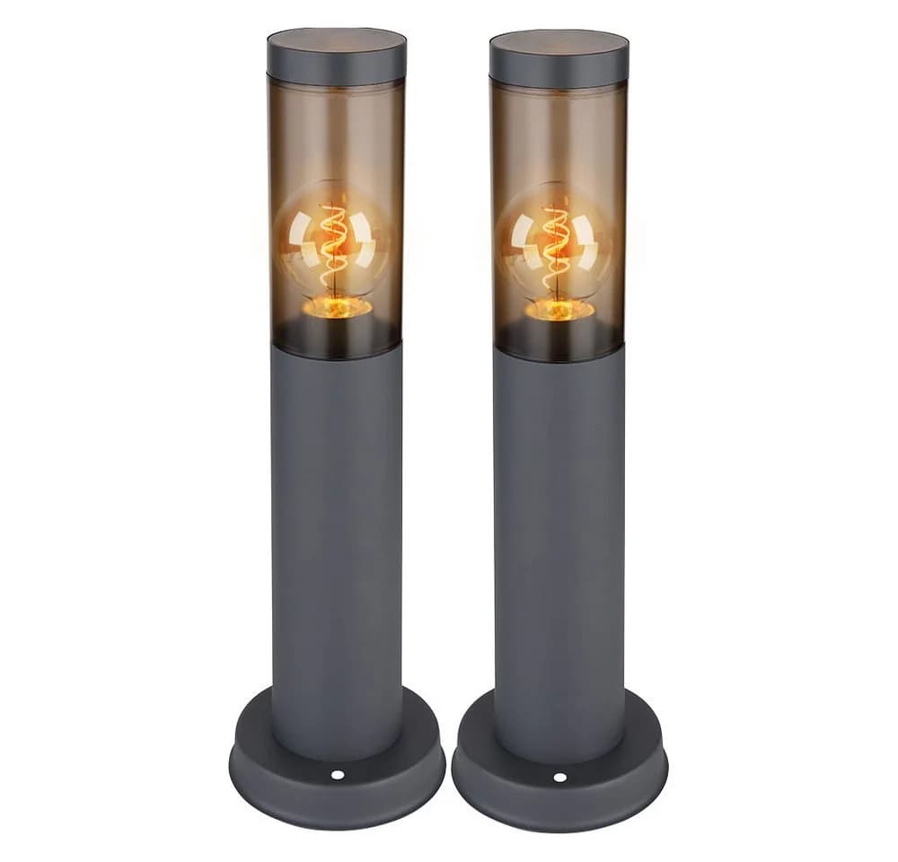 GLOBO LIGHTING Außen-Stehlampe Anthrazit Edelstahl E27 - Bild 2