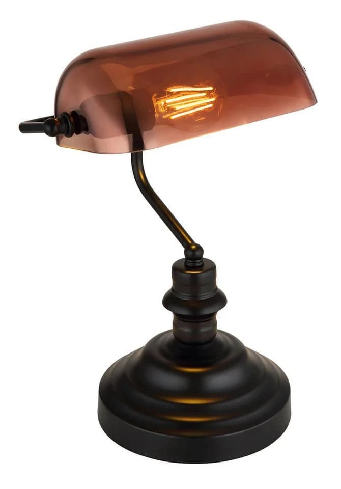 GLOBO LIGHTING Schreibtischlampe ANTIQUE Schwarz Matt Kupferfarben - Bild 3