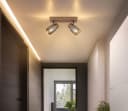 GLOBO LIGHTING Deckenstrahler SATELLA Braun Metall mit Kristalloptik Bild 1