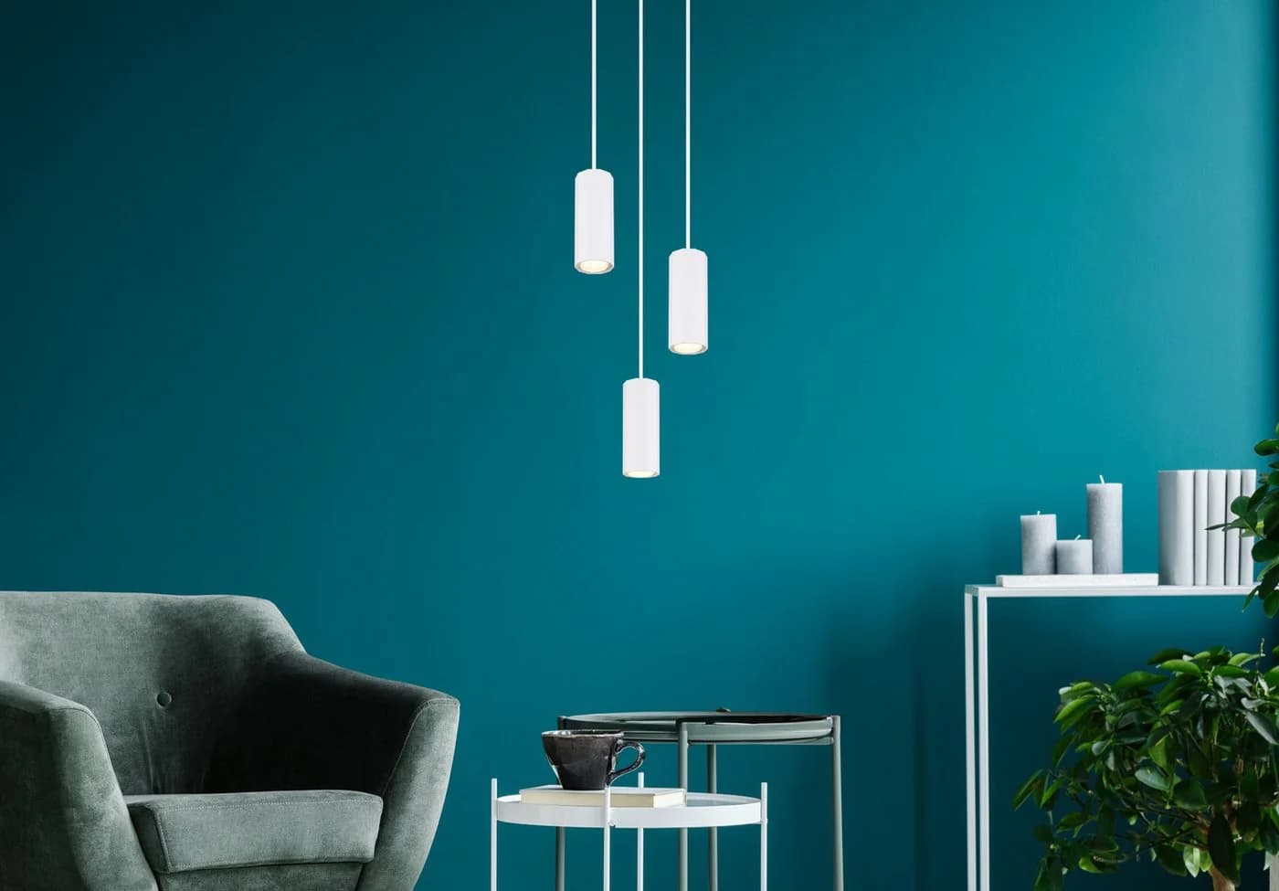 GLOBO Lighting Hängeleuchte JAMES Weiß Matt 3-fach GU10