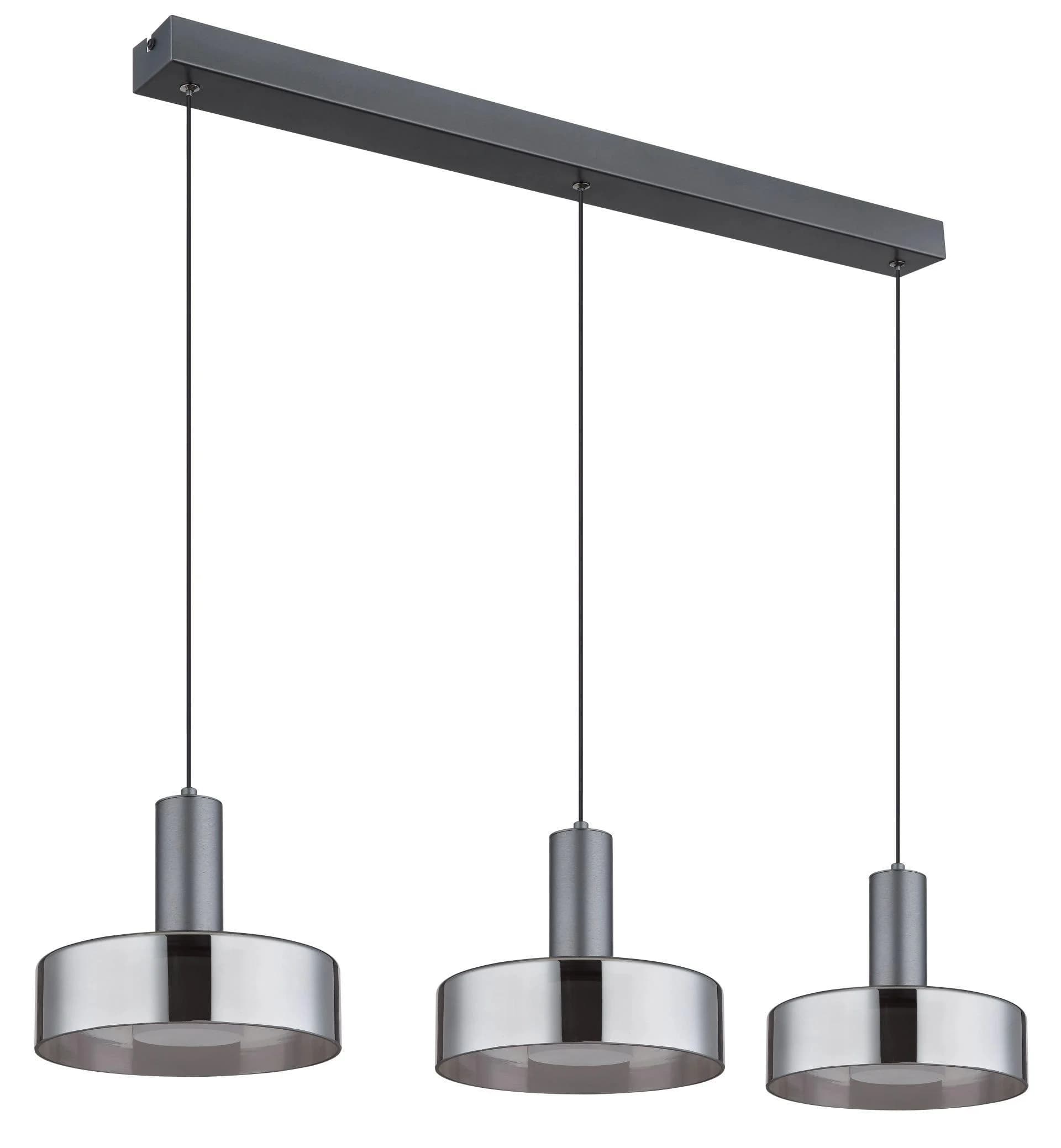GLOBO LIGHTING LED-Hängeleuchte GRANT Grau Aluminium Glas
