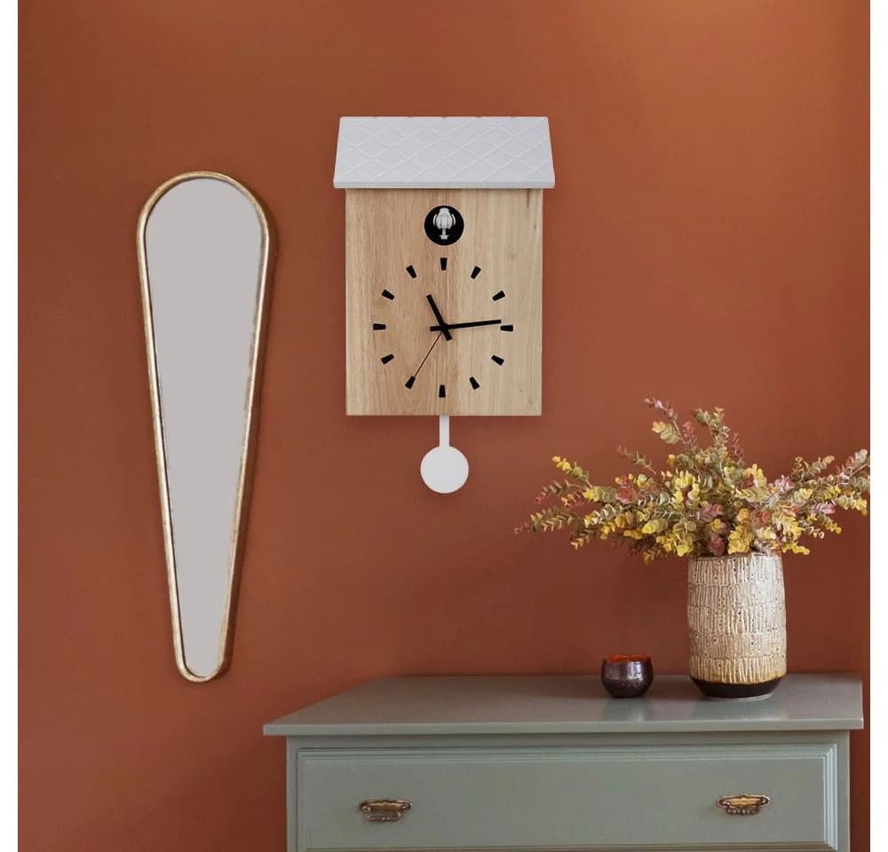GLOBO LIGHTING Dekolicht CLOCKY Wanduhr Braun mit Kuckucksfunktion - Bild 3