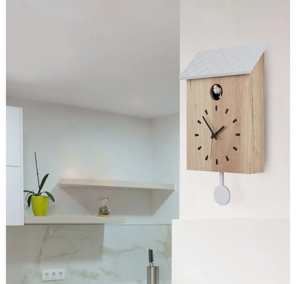 GLOBO LIGHTING Dekolicht CLOCKY Wanduhr Braun mit Kuckucksfunktion - Bild 4