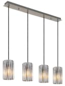 GLOBO LIGHTING Pendelleuchte Metall Nickel Glas 4x E27 Hängeleuchte Bild 4