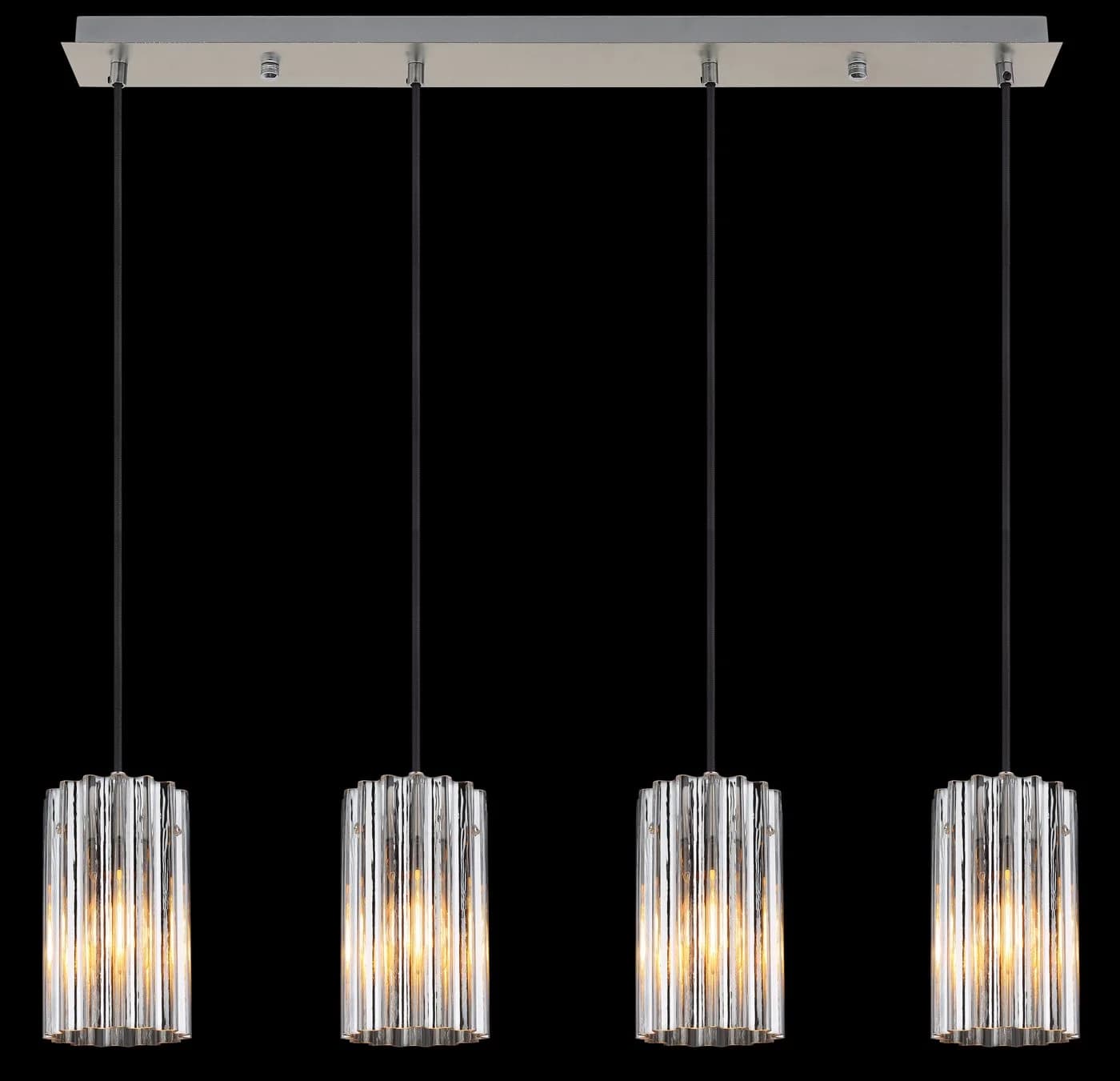 GLOBO LIGHTING Pendelleuchte Metall Nickel Glas 4x E27 Hängeleuchte - Bild 5
