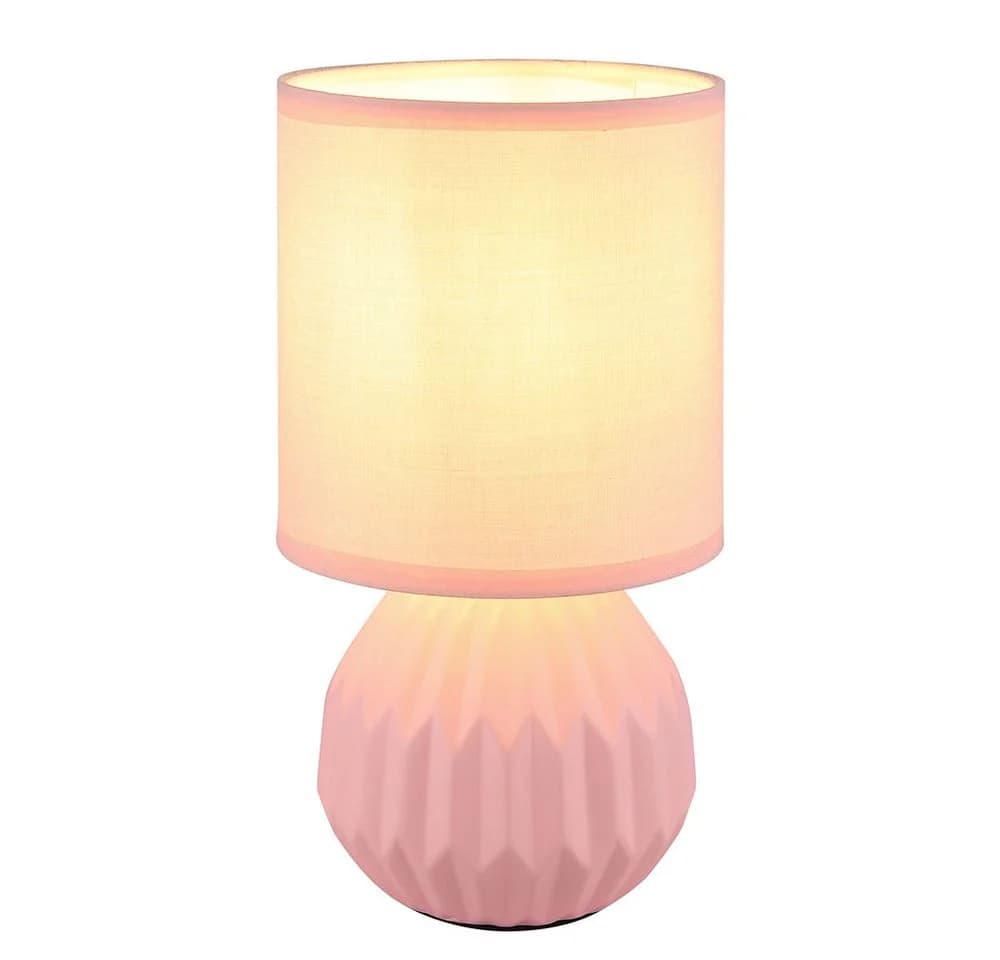 GLOBO LIGHTING Tischleuchte Pink Keramik Textil - Bild 2