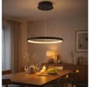 GLOBO LIGHTING LED Pendelleuchte Schwarz Matt Ring Bild 3