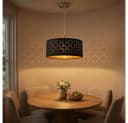GLOBO LIGHTING LED-Hängeleuchte Schwarz Gold Textil Bild 3