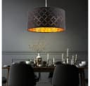 GLOBO LIGHTING LED-Hängeleuchte Schwarz Gold Textil Bild 4