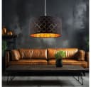 GLOBO LIGHTING LED-Hängeleuchte Schwarz Gold Textil Bild 5