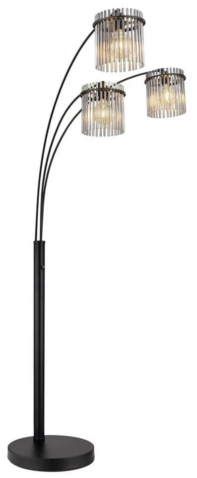 GLOBO LIGHTING Stehlampe GORLEY Schwarz Matt Glasstäbe