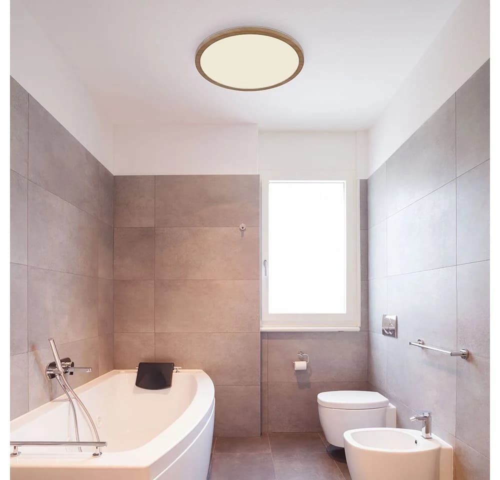 GLOBO LIGHTING LED Deckenleuchte Warmweiß IP44 Holzoptik 3-Stufen-Dimmer - Bild 5
