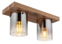 GLOBO LIGHTING Deckenleuchte UNDERWOOD Braun Transparent Glas Holzoptik Bild 2