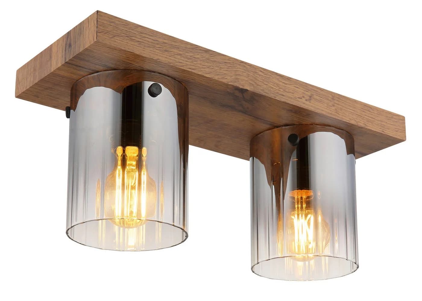 GLOBO LIGHTING Deckenleuchte UNDERWOOD Braun Transparent Glas Holzoptik - Bild 2