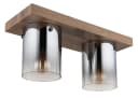 GLOBO LIGHTING Deckenleuchte UNDERWOOD Braun Transparent Glas Holzoptik Bild 3